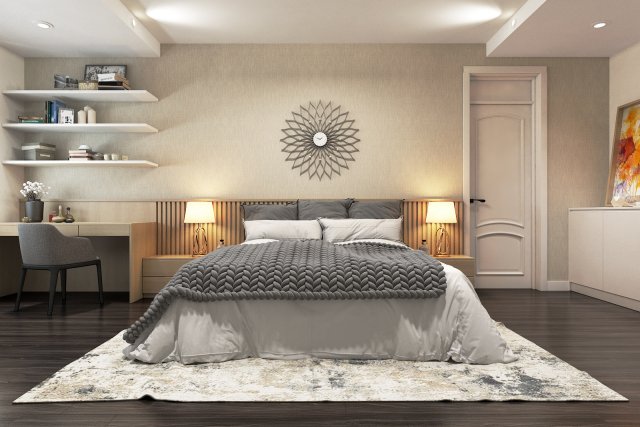 apartment bedroom modern 3D Model .c4d .max .obj .3ds .fbx .stl .blend 