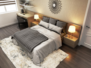 apartment bedroom modern 3D Model