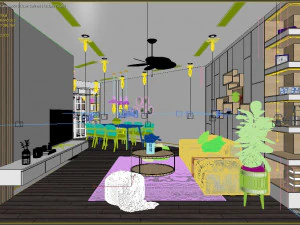 3d apartment livingroom modern 3D Model