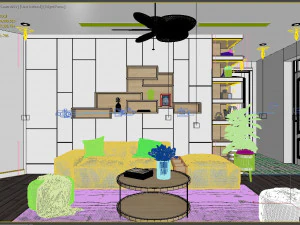 3d apartment livingroom modern 3D Model