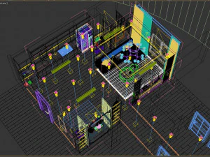 3d apartment livingroom modern 3D Model