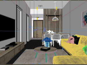 apartment livingroom simple 3D Model
