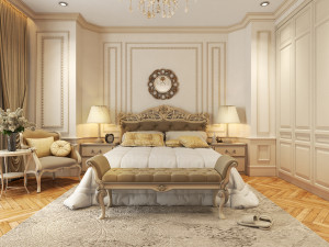 villa bedrom classical 3D मॉडल