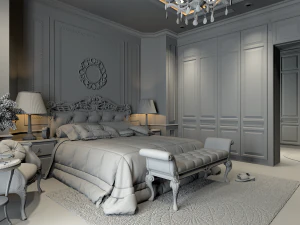 villa bedrom classical 3D Model