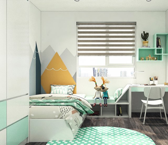 kids bedroom 3D Model .c4d .max .obj .3ds .fbx .stl .blend 