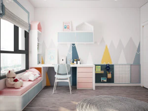 apartment kid bedroom modern 3D Model