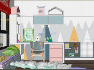 apartment kid bedroom modern 3D Model