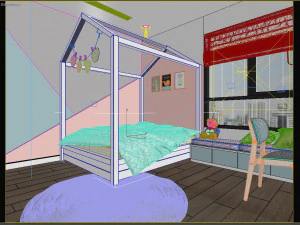apartment kid bedroom modern 3D Model