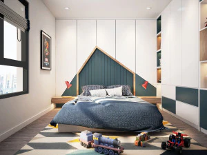 apartamento quarto infantil azul Modelo 3D