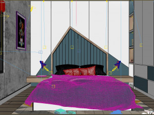 apartment kid bedroom blue 3D Model