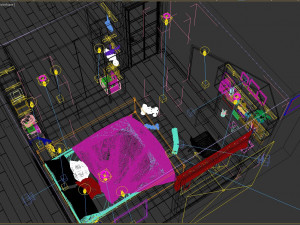 apartment kid bedroom blue 3D Model