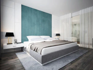 white bedroom and bathroom luxury 3D Model