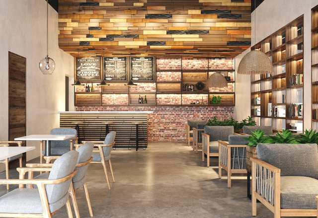 restaurant coffee tropical Model 3D .c4d .max .obj .3ds .fbx .stl .blend 