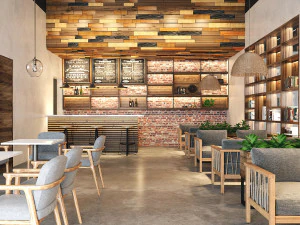 Restaurantkaffee tropisch 3D Modell