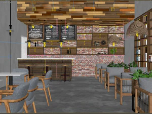 restaurant coffee tropical 3D Model