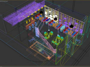 restaurant coffee tropical 3D Model