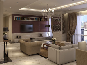 apartment livingroom tropical 3Dモデル