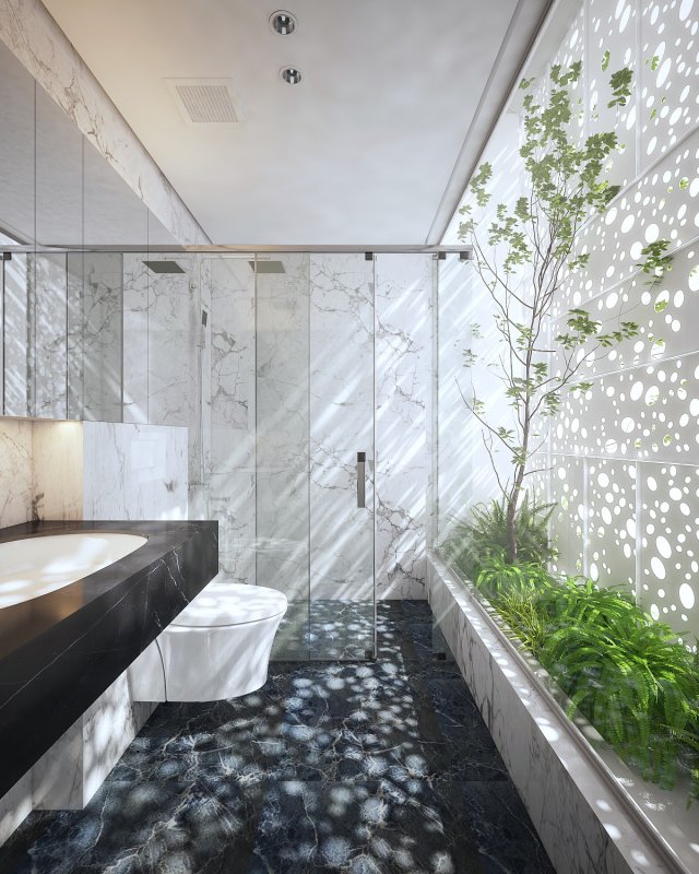 bathroom modern 3D Модель .c4d .max .obj .3ds .fbx .stl .blend 