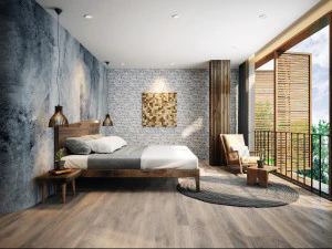 sypialnia w willi tropikalna Model 3D