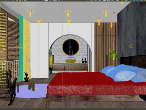 villa bedroom tropical 3D 모델