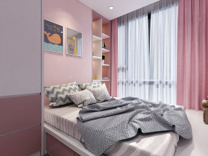 girl bedroom pink 3D Model