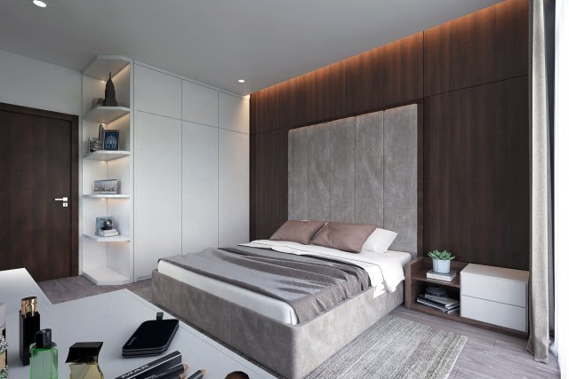 bedroom modern Model 3D .c4d .max .obj .3ds .fbx .stl .blend 