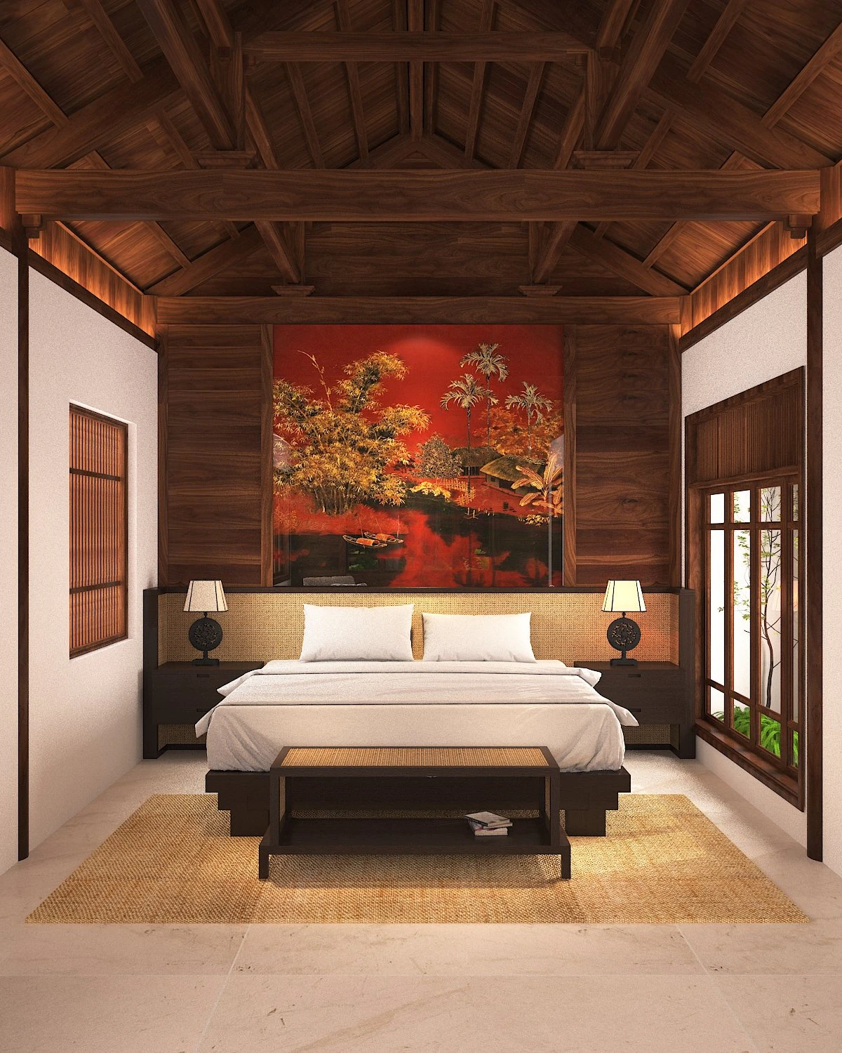 bedroom tropical 3D Model .c4d .max .obj .3ds .fbx .stl .blend 