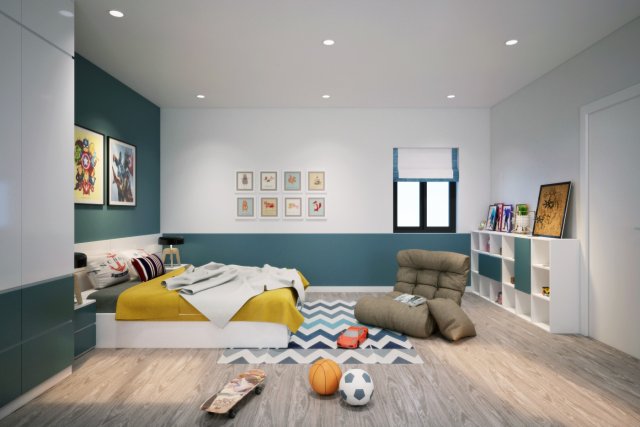 boy bedroom modern 3D मॉडल .c4d .max .obj .3ds .fbx .stl .blend 