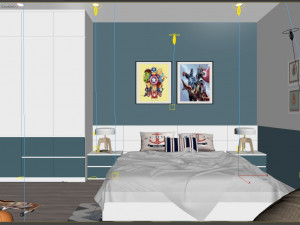 boy bedroom modern 3D मॉडल
