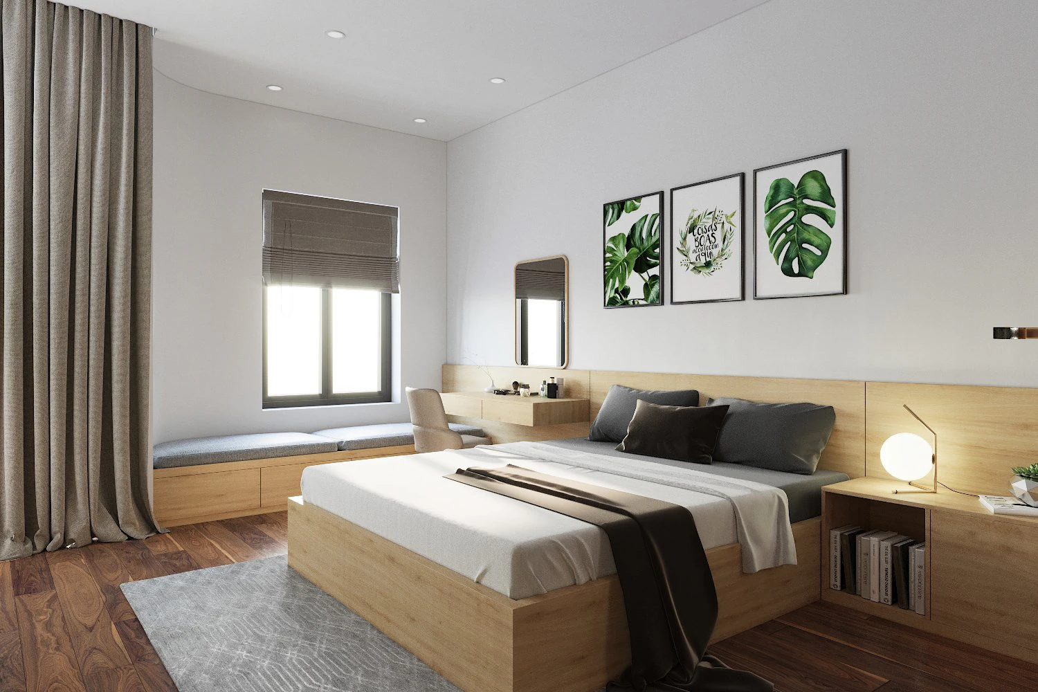 bedroom modern 3D Model .c4d .max .obj .3ds .fbx .stl .blend 