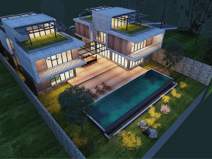 hill villa modern Modèle 3D