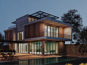 hill villa modern Modèle 3D