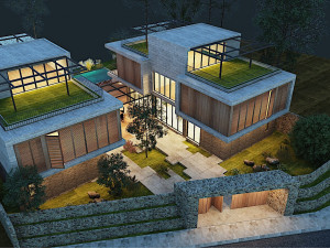 hill villa modern Modèle 3D