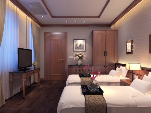 Hotel bedroom 3D Model