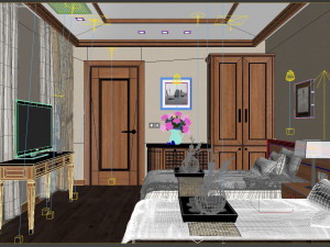 Hotel bedroom 3D Model