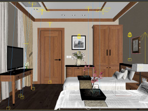 Hotel bedroom 3D Model