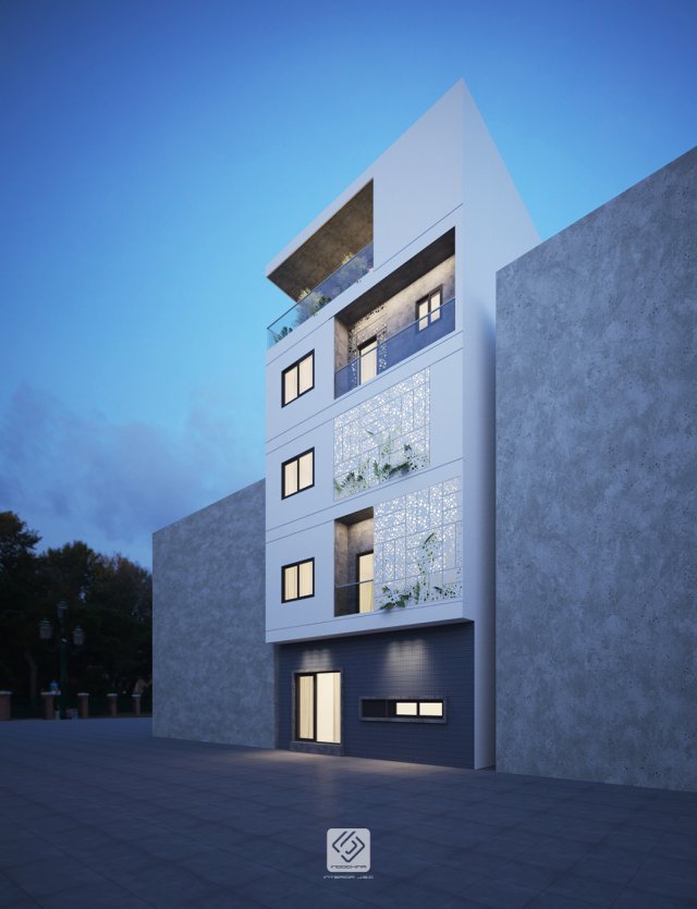 House Architecture modem 3D Model .c4d .max .obj .3ds .fbx .stl .blend 
