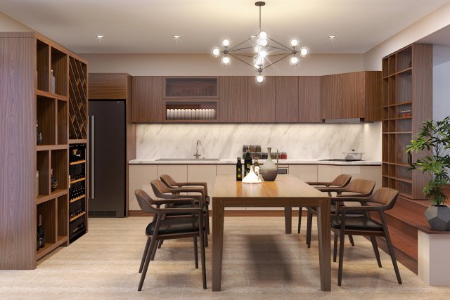 Diningroom tropical Model 3D .c4d .max .obj .3ds .fbx .stl .blend 