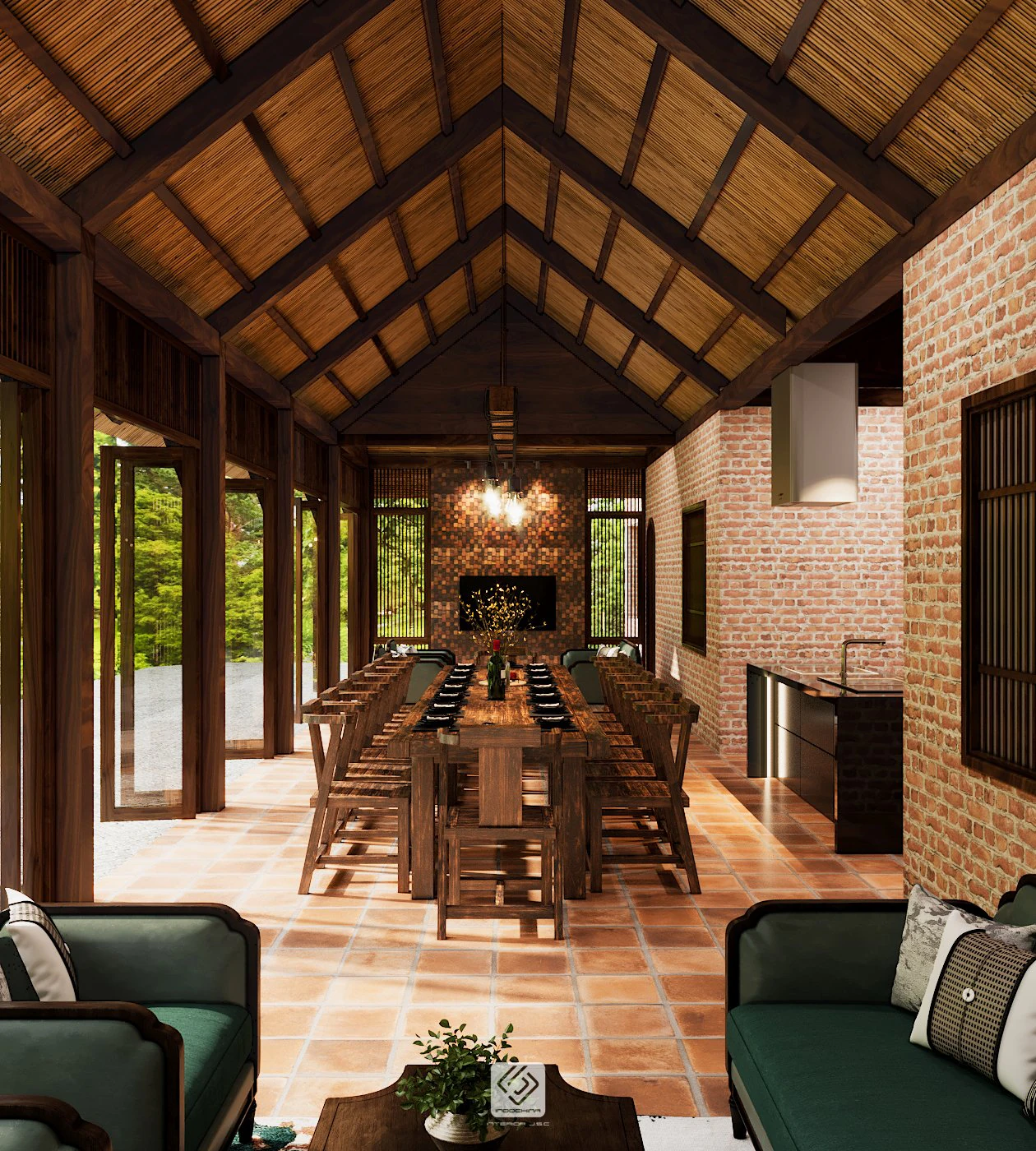 Livingroom tropical 3D Model .c4d .max .obj .3ds .fbx .stl .blend 