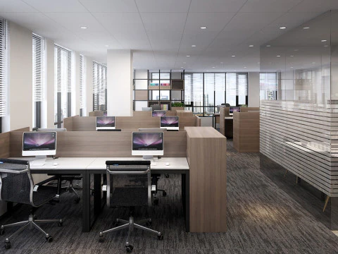 Interior do escrit&oacute;rio moderno 1 Modelo 3D