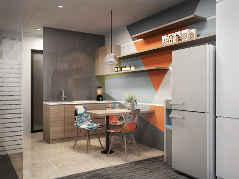 Office interior modern 1 3D Model