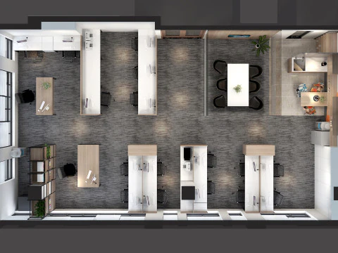Office interior modern 1 3D Model