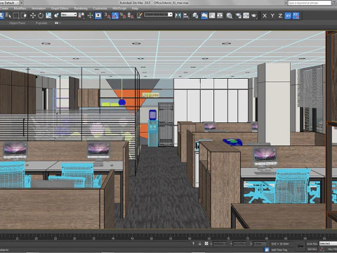 Office interior modern 1 3D Model