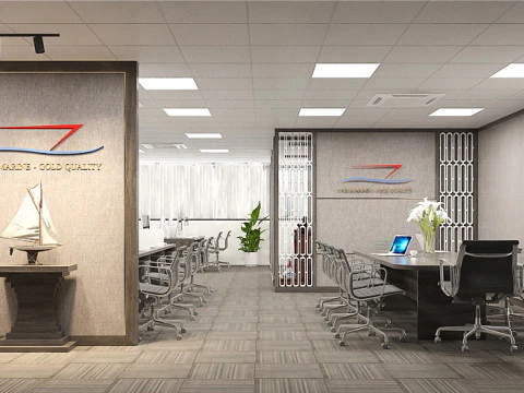 Office interior modern 2 3D Model