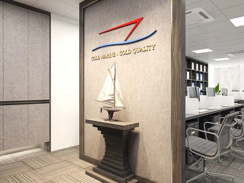 Office interior modern 2 3D Model