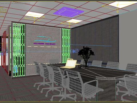 Office interior modern 2 3D Model