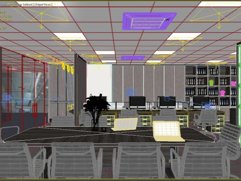 Office interior modern 2 3D Model