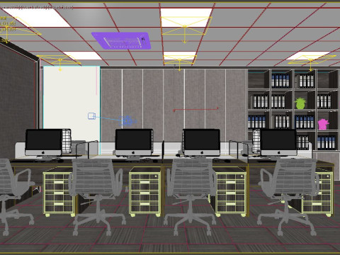Office interior modern 2 3D मॉडल