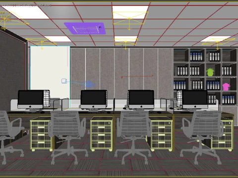 Office interior modern 2 3D Model