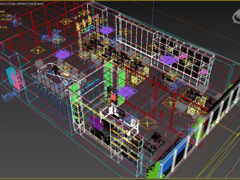 Office interior modern 2 3D Model
